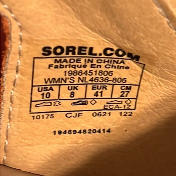 🔥🔥 SOREL Womens Cameron Flatform Orange Ankle Strap Sandals Sz 10 - EUC - Picture 8 of 9